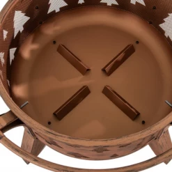 FIREPLACE Catalog 30 In. Tree Motif Round Wood Burning Firepit